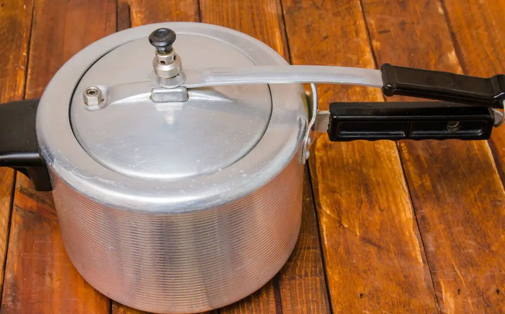 Pressure cooker used for sterilizing mushroom growing equipment